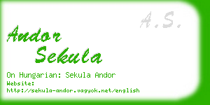 andor sekula business card